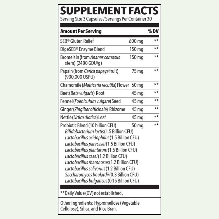 Digestivi-T Enzymes Probiotics Supplement Facts