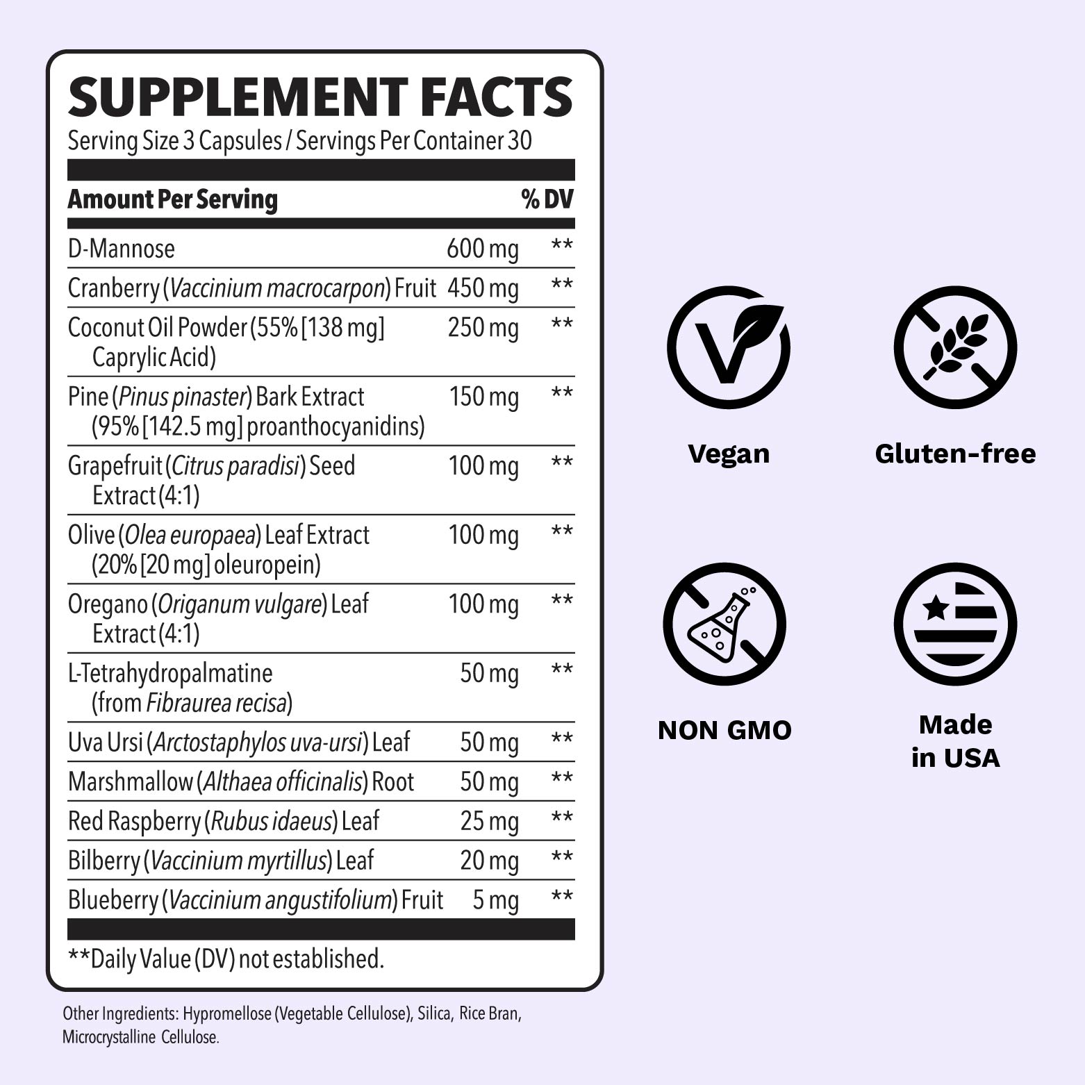 Urinari-X Extra Strength Supplement Facts Sheet